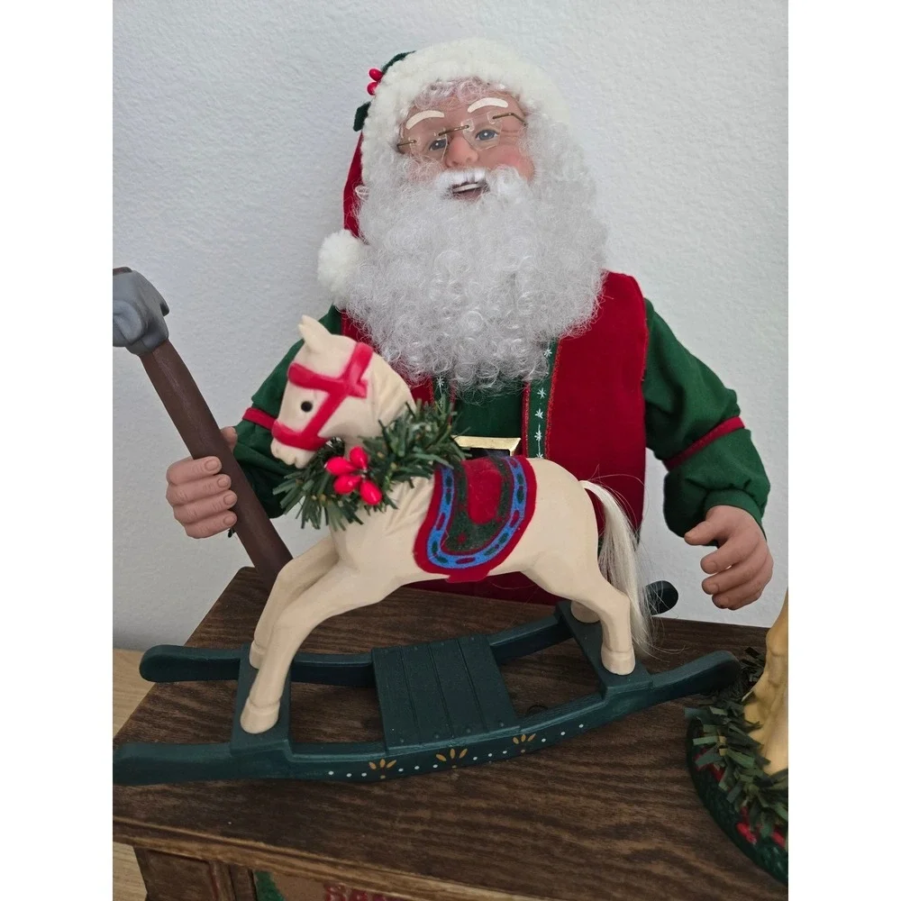 Holiday Animatronic Santa's Workshop Motion Figure Christmas Decor Rocking Horse